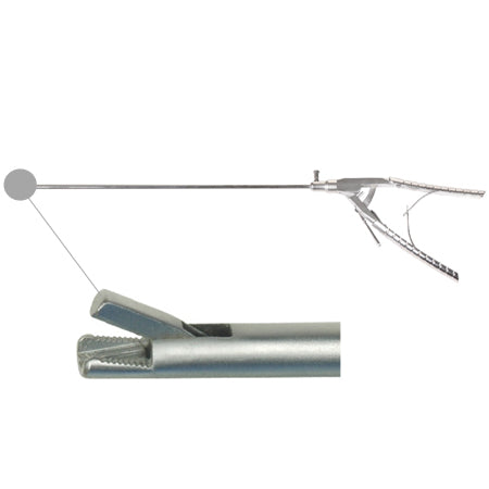 Laparoscopic needle holder self-righting tip (new style handle)